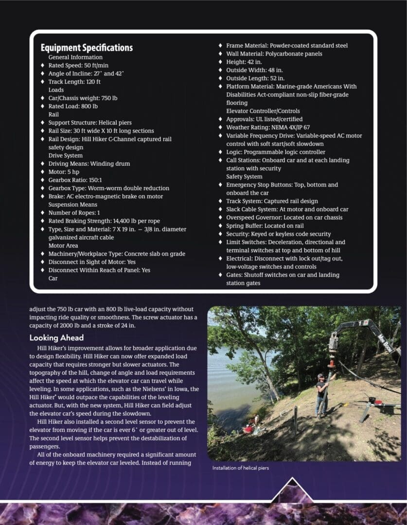 Following Nature's Path Elevator World January 2023 project of the year award winning article featuring Hill Hiker lakeside lift page 3