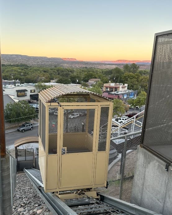 Hill Hiker custom commercial hillside elevator car at project in Arizona