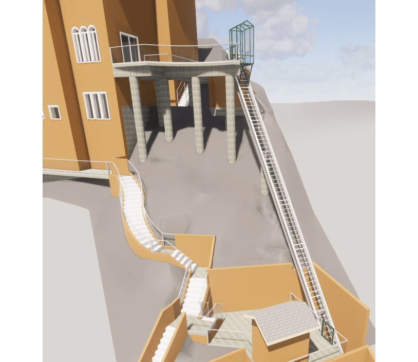 Beverly Hills Hill Hiker funicular lift 3D design drawings