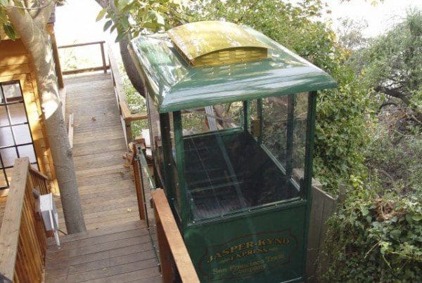 San Fransisco area personal funicular with fully custom cart designed to look like a cable train car