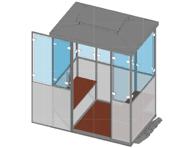 Hill Hiker Custom Fully Enclosed Car with sheet metal paneling, roof and IPE hardwood seats and flooring