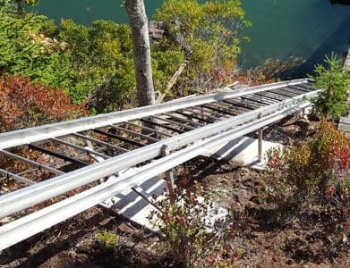 Hill Hiker Lakeside Lift System with 316 Stainless Steel Track Rail