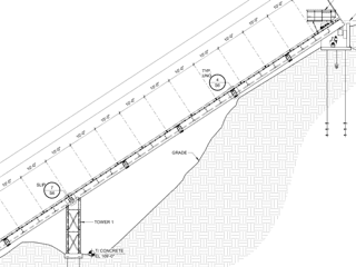 Hill Hiker outdoor elevator drawing profile for I-beam seismic zone 4 engineered project