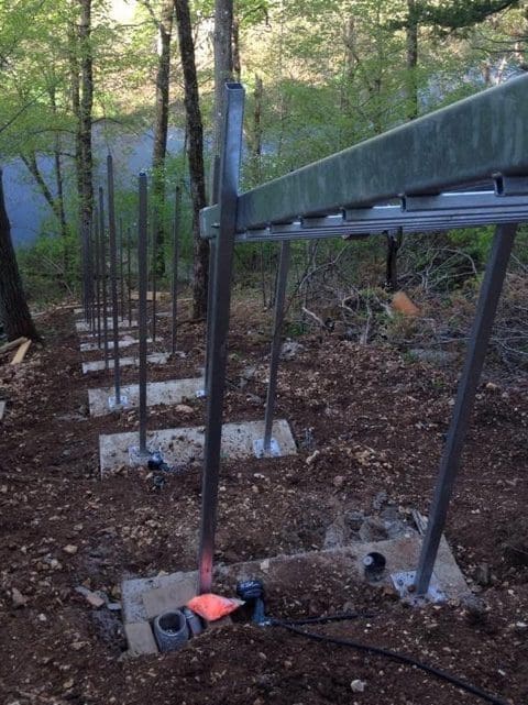 Hill Hiker concrete step footing installation