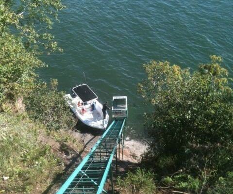 Canadian Hill Cottage Elevator Lift on Nova Scotia Island with solar power option and unique access