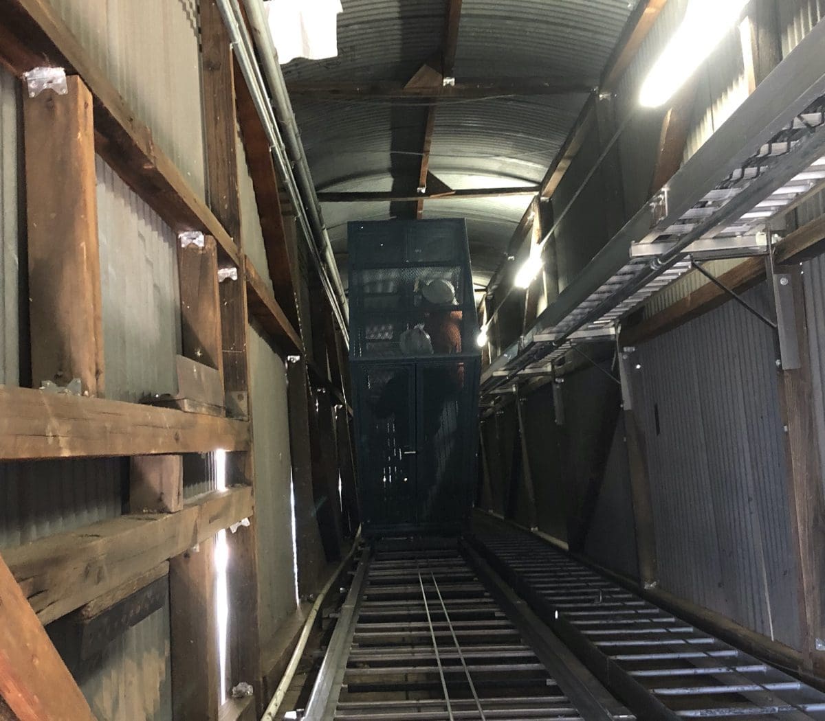 Industrial inclined elevator tram at hydro facility by Hill Hiker