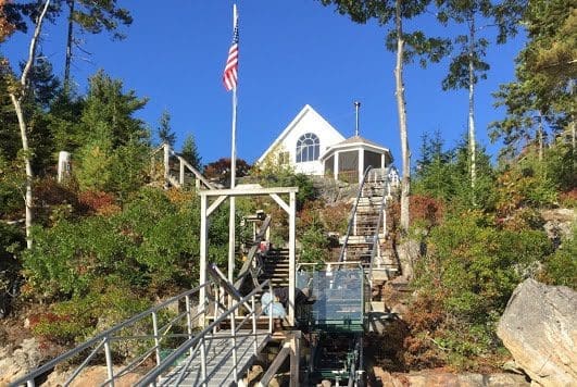 Stairs Mastered on Maine Island Hillside