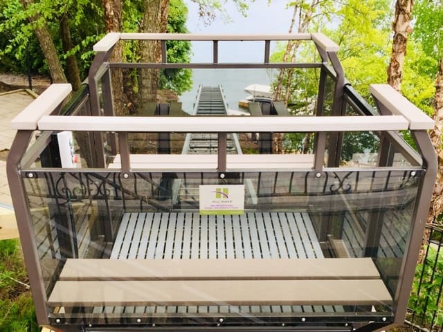 Image of residential Hill Hiker® Inclined Elevator cab parked at top of hillside