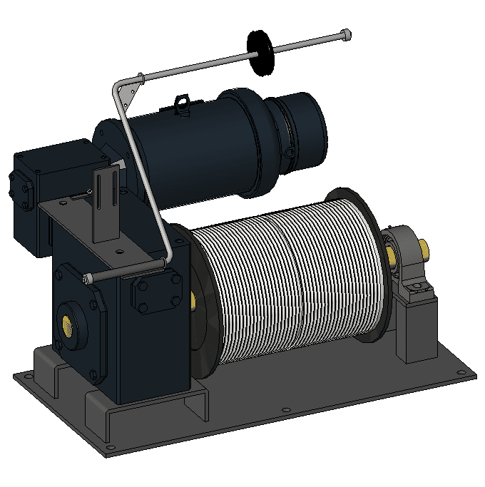 Hill Hiker Winding Drum (WD) drive system 3D BIM drawing